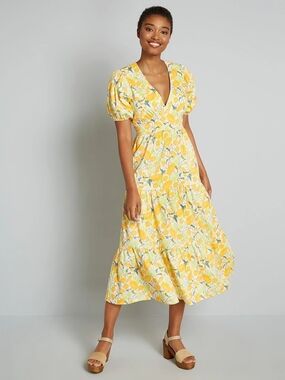 Modcloth Bright And Beautiful Midi Dress Like New